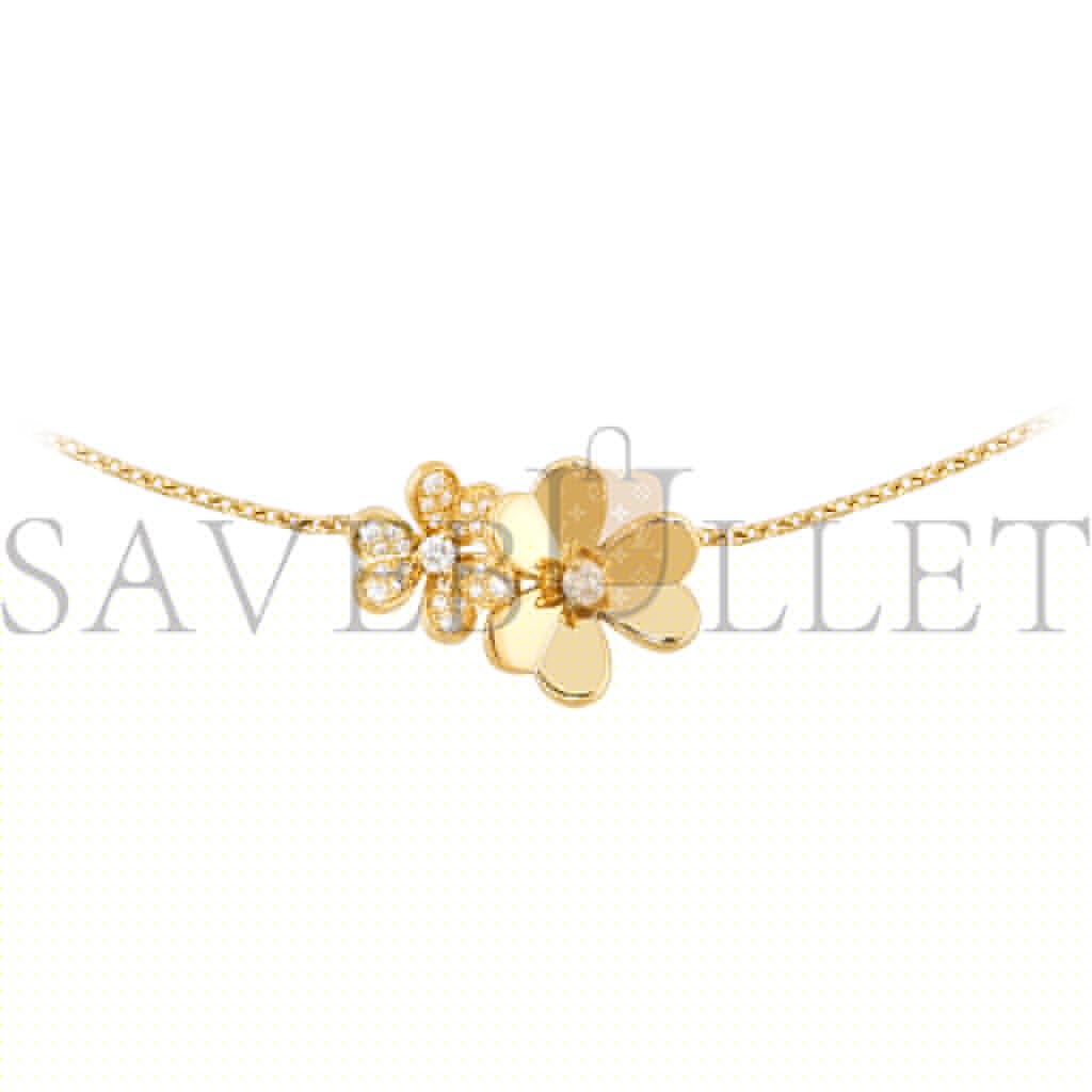 VAN CLEEF ARPELS FRIVOLE NECKLACE, 9 FLOWERS - YELLOW GOLD, DIAMOND  VCARP3W600